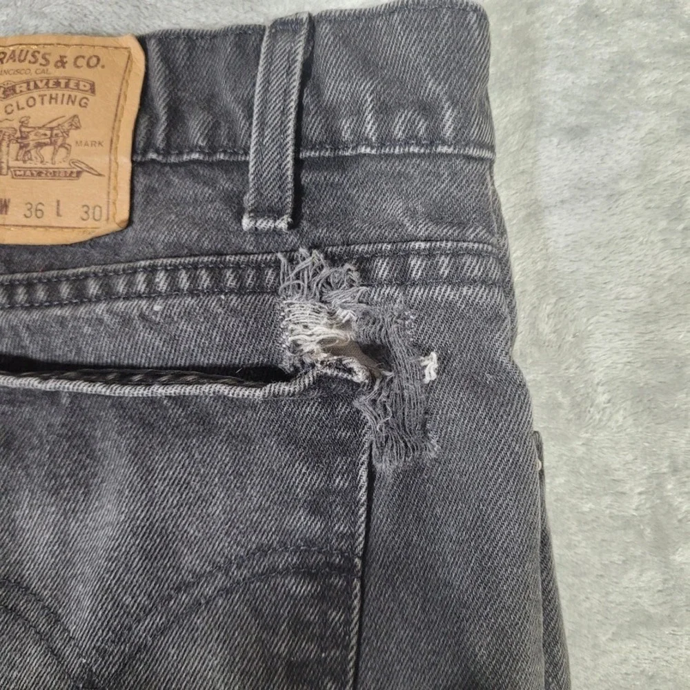 Vtg 90s Levi's 550 Jeans Black Orange Tab Jeans Denim Mens 36x30 (Fits 34x30)